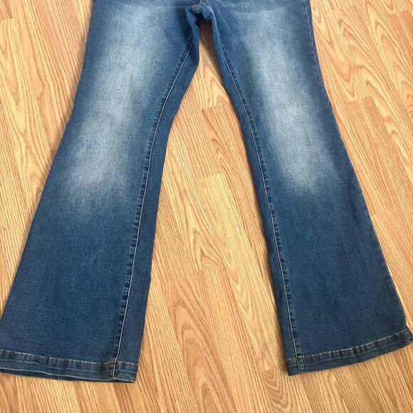 Indigo Poppy Tummy Control Bootcut with Classic Pockets Distressed Denim Size 12 - Picture 5 of 9